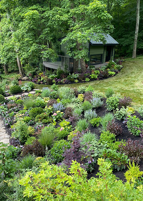 jamie durie's tapestry shade garden in backyard