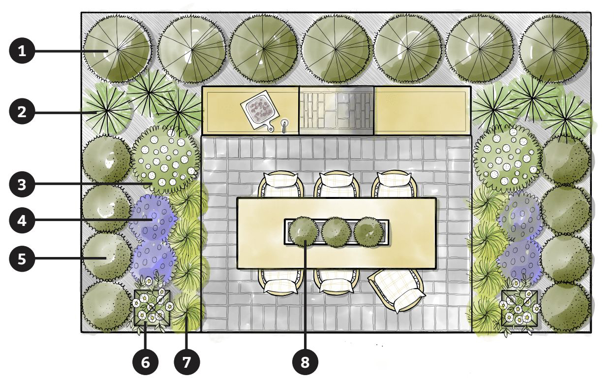 outdoor dining room landscape plan